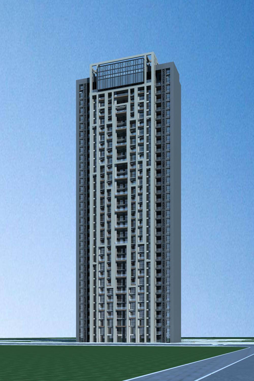 现代高层住宅楼