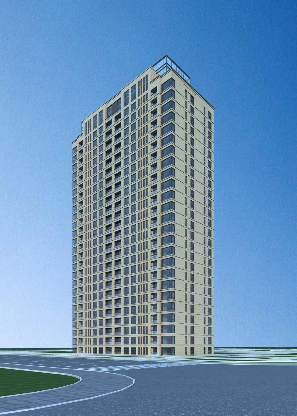 现代高层住宅楼