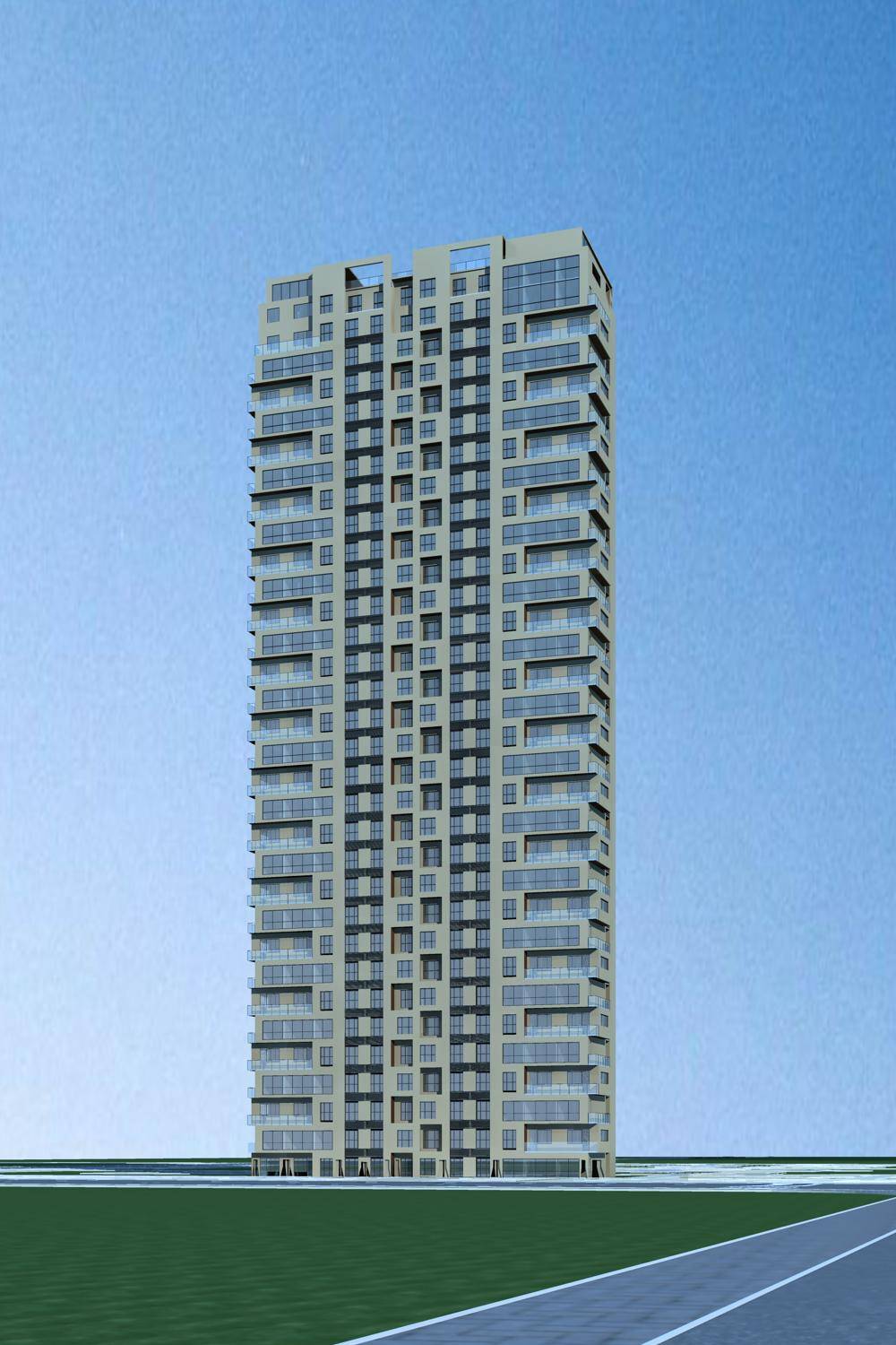 现代高层住宅楼