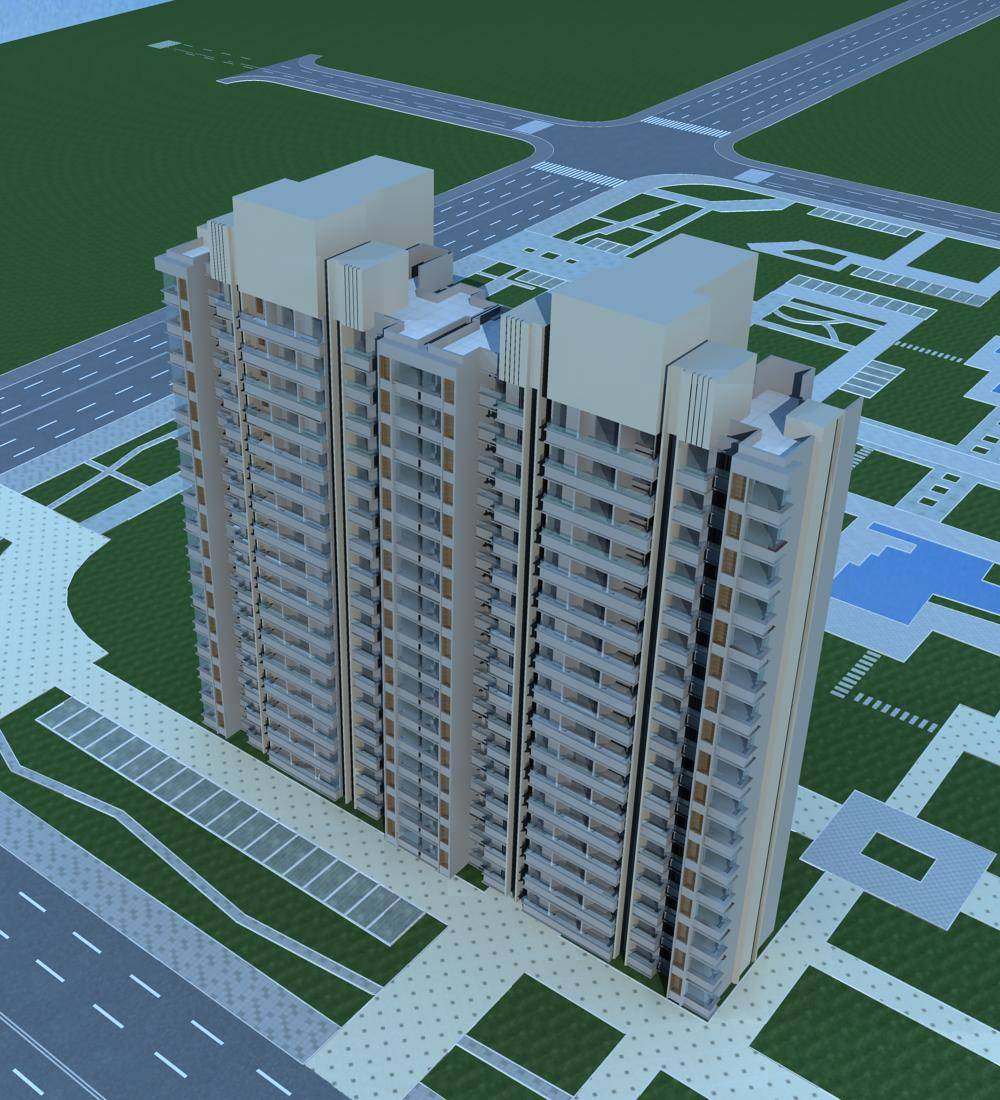 现代高层住宅楼
