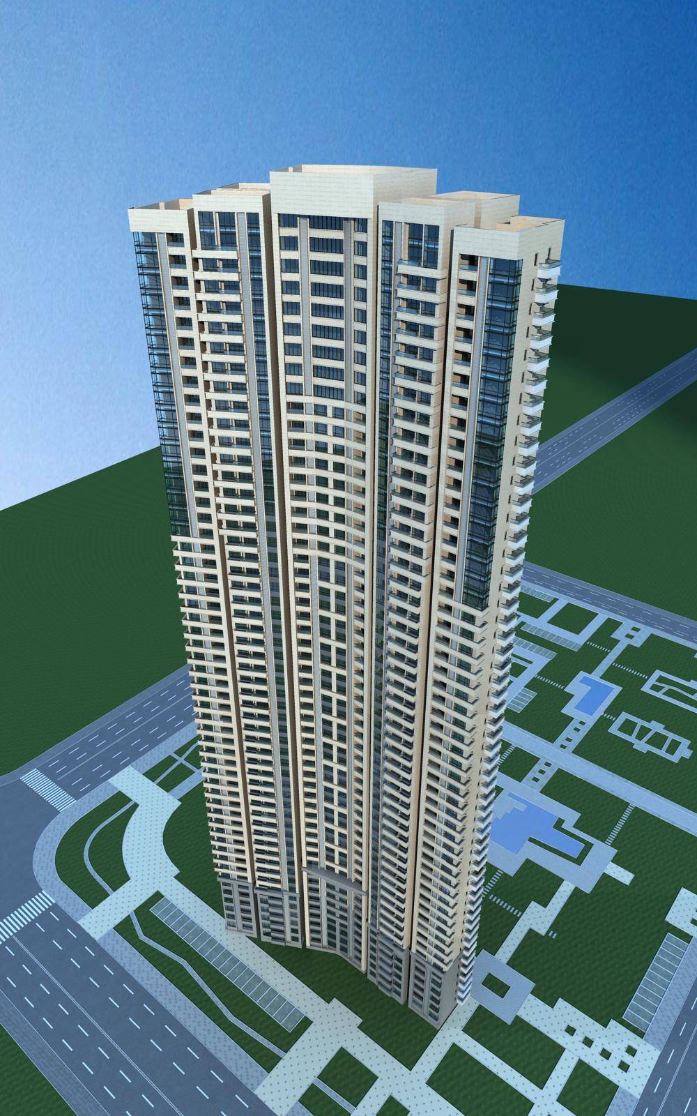 现代高层住宅楼