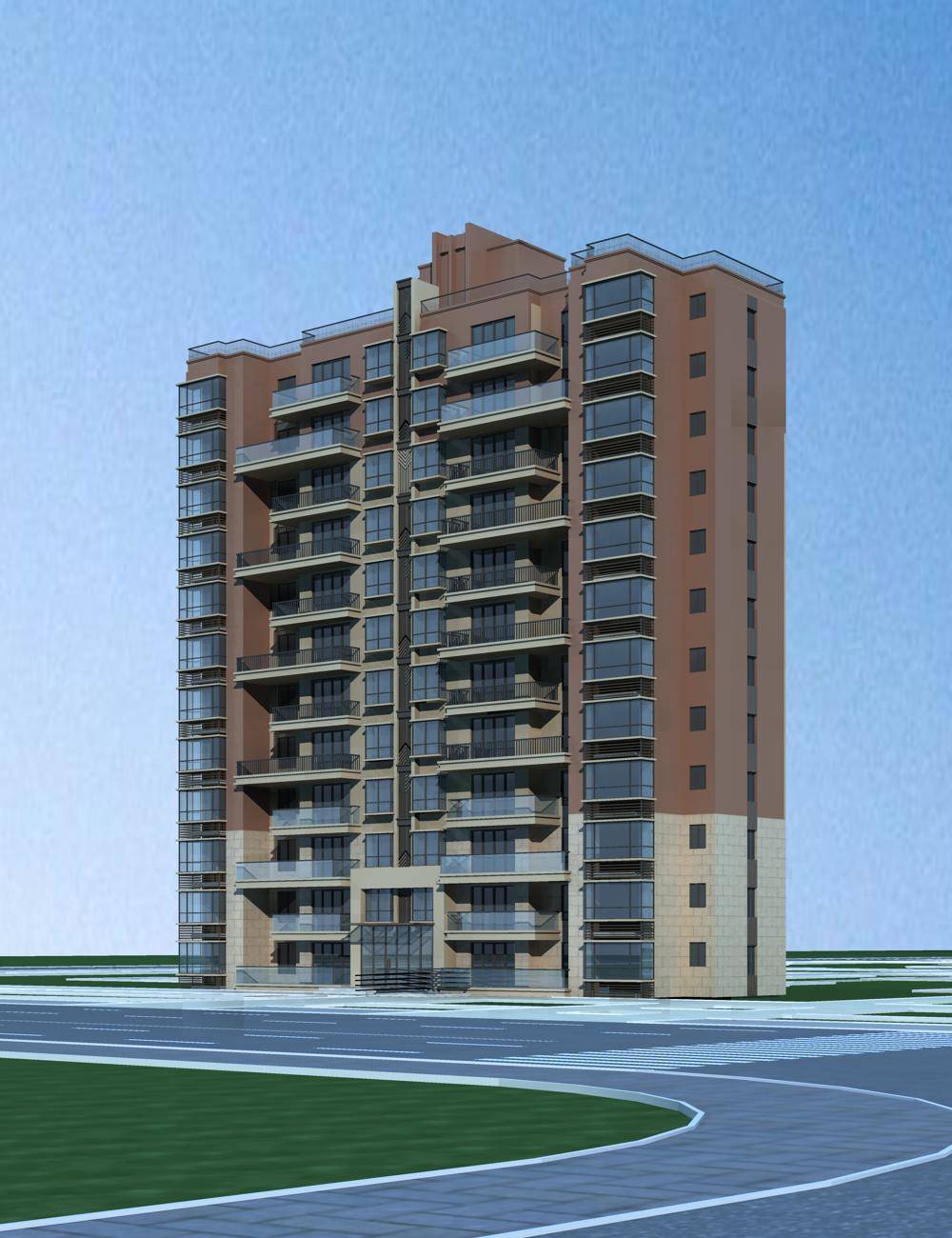 现代小高层住宅楼