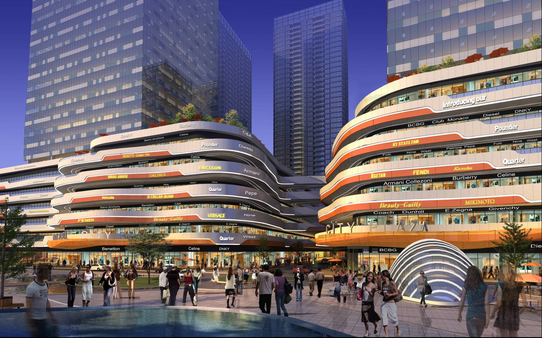 现代高层商业办公楼3dmax 模型下载-光辉城市