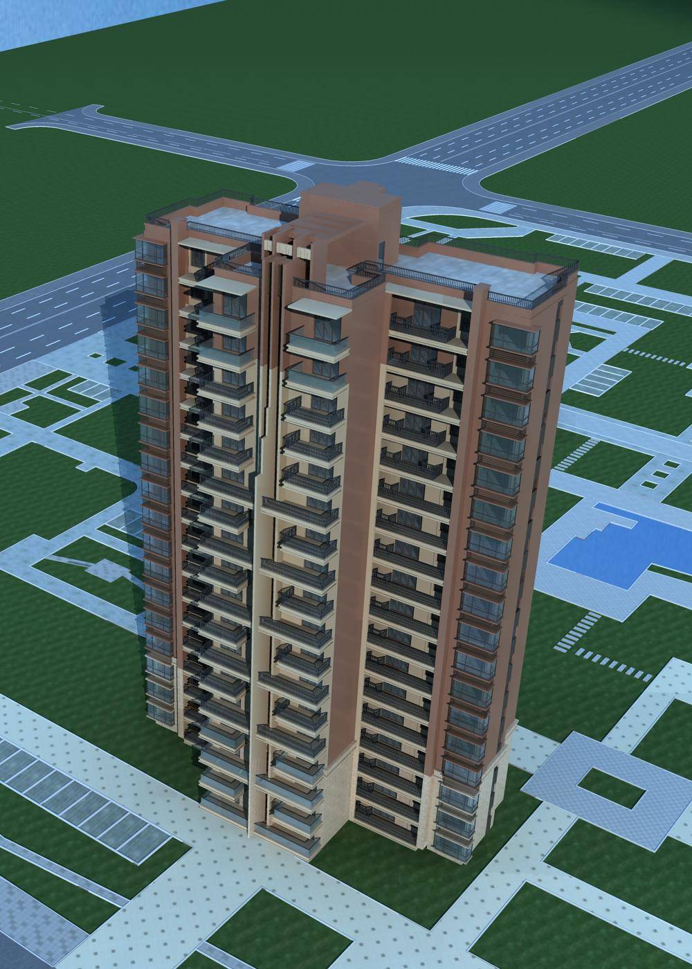 现代高层住宅楼