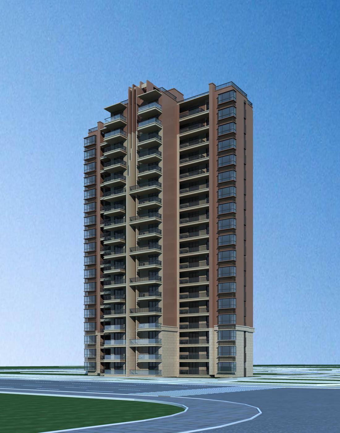 现代高层住宅楼