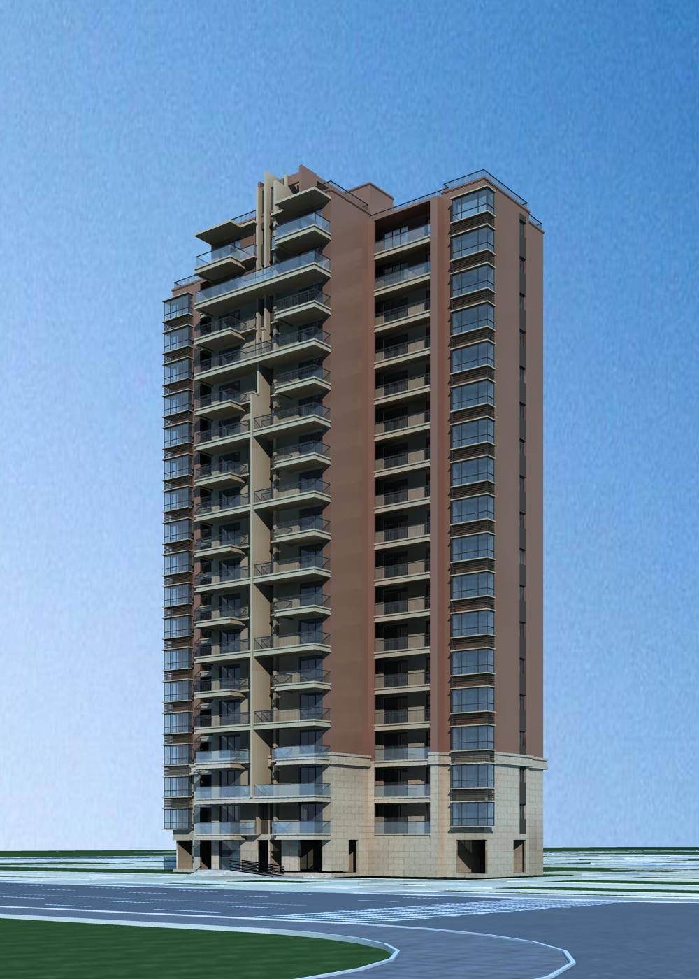 现代高层住宅楼