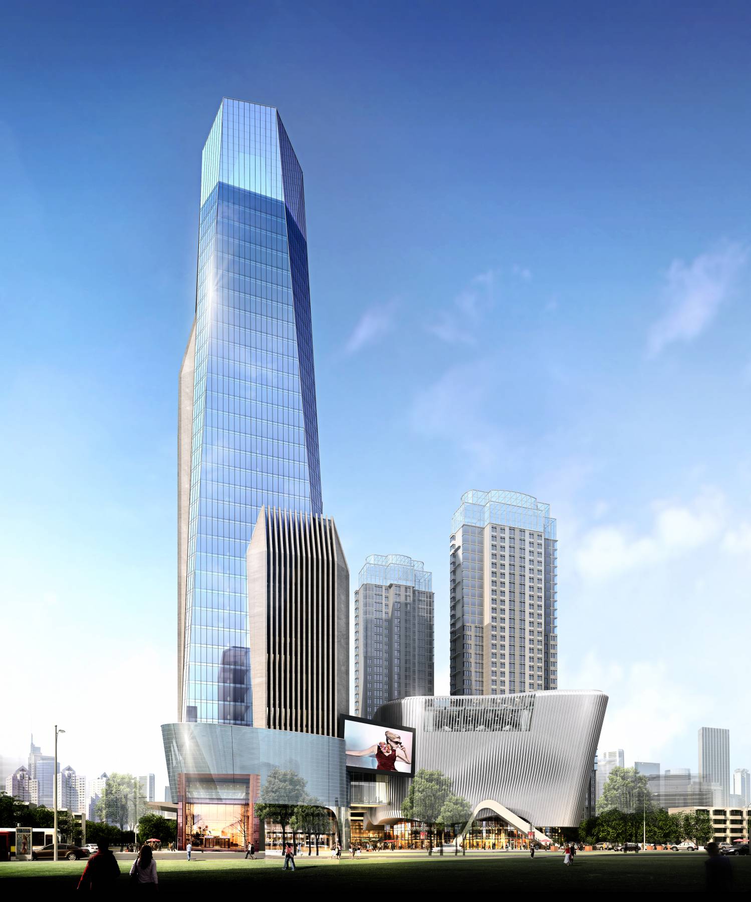 现代超高层综合办公大楼3dmax 模型下载-光辉城市