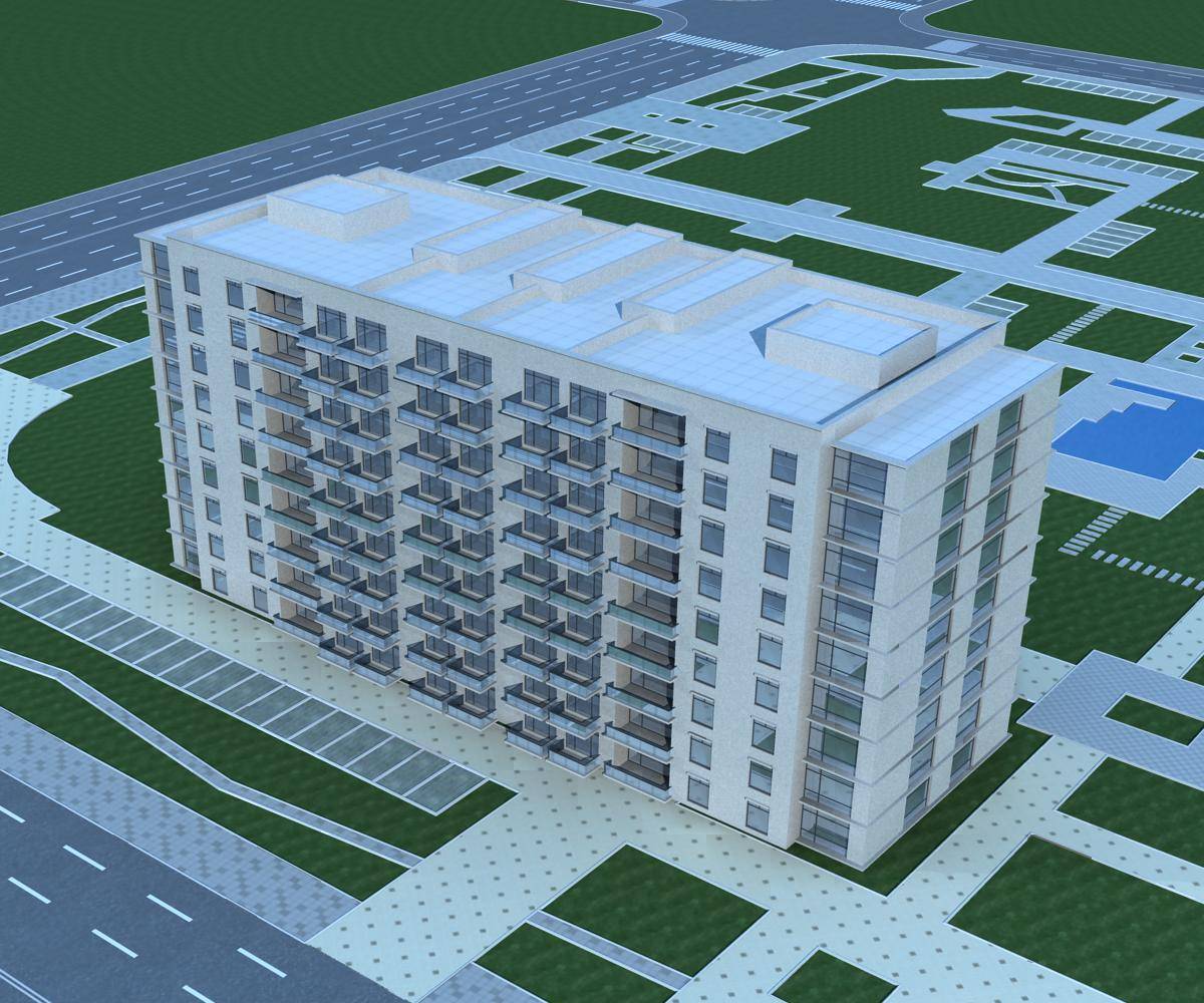 现代小高层住宅楼