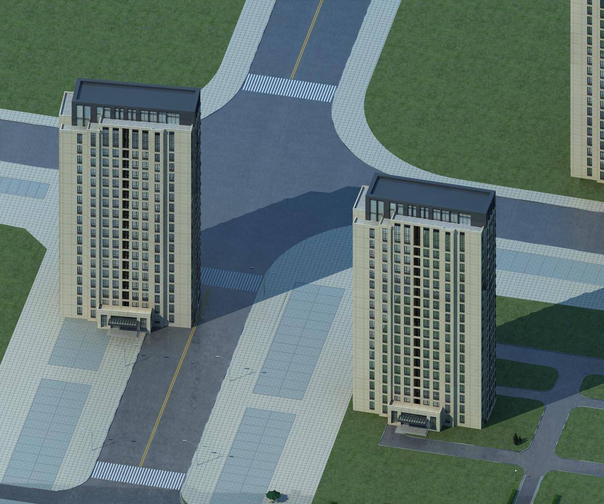 现代高层住宅楼