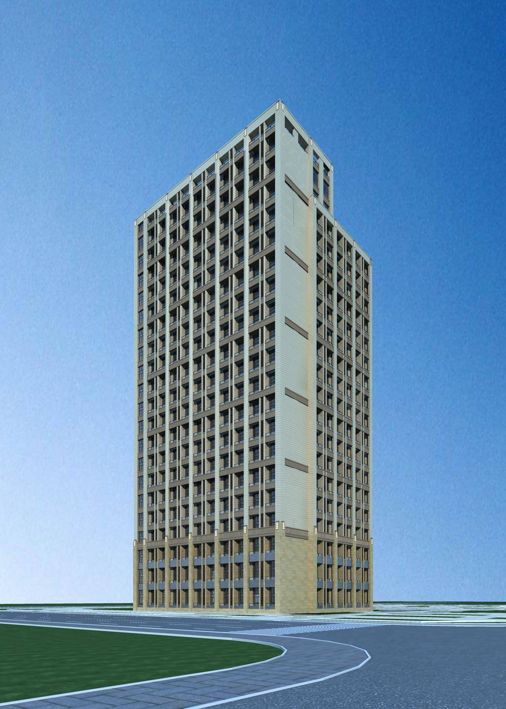现代高层住宅楼