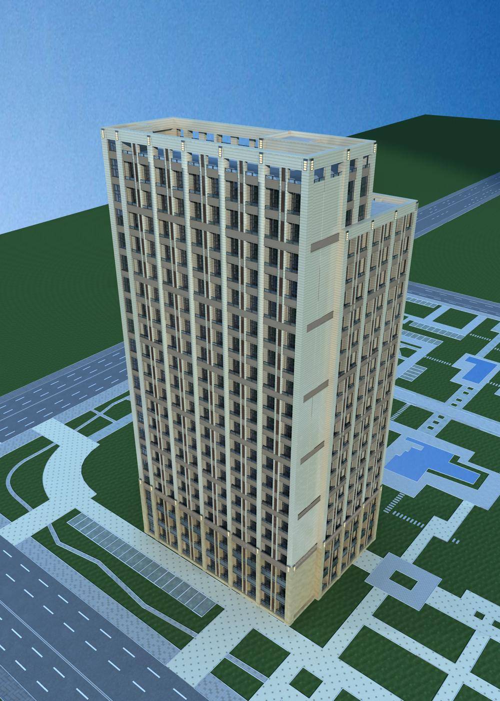 现代高层住宅楼
