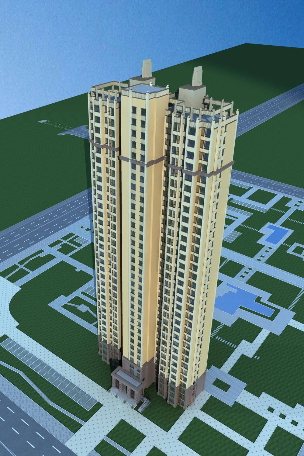 简欧风格高层住宅楼