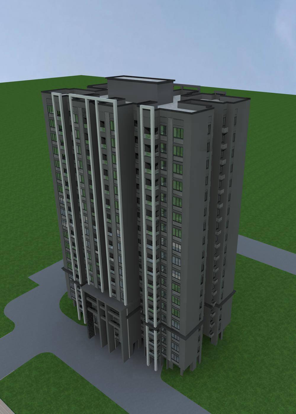 现代高层住宅楼