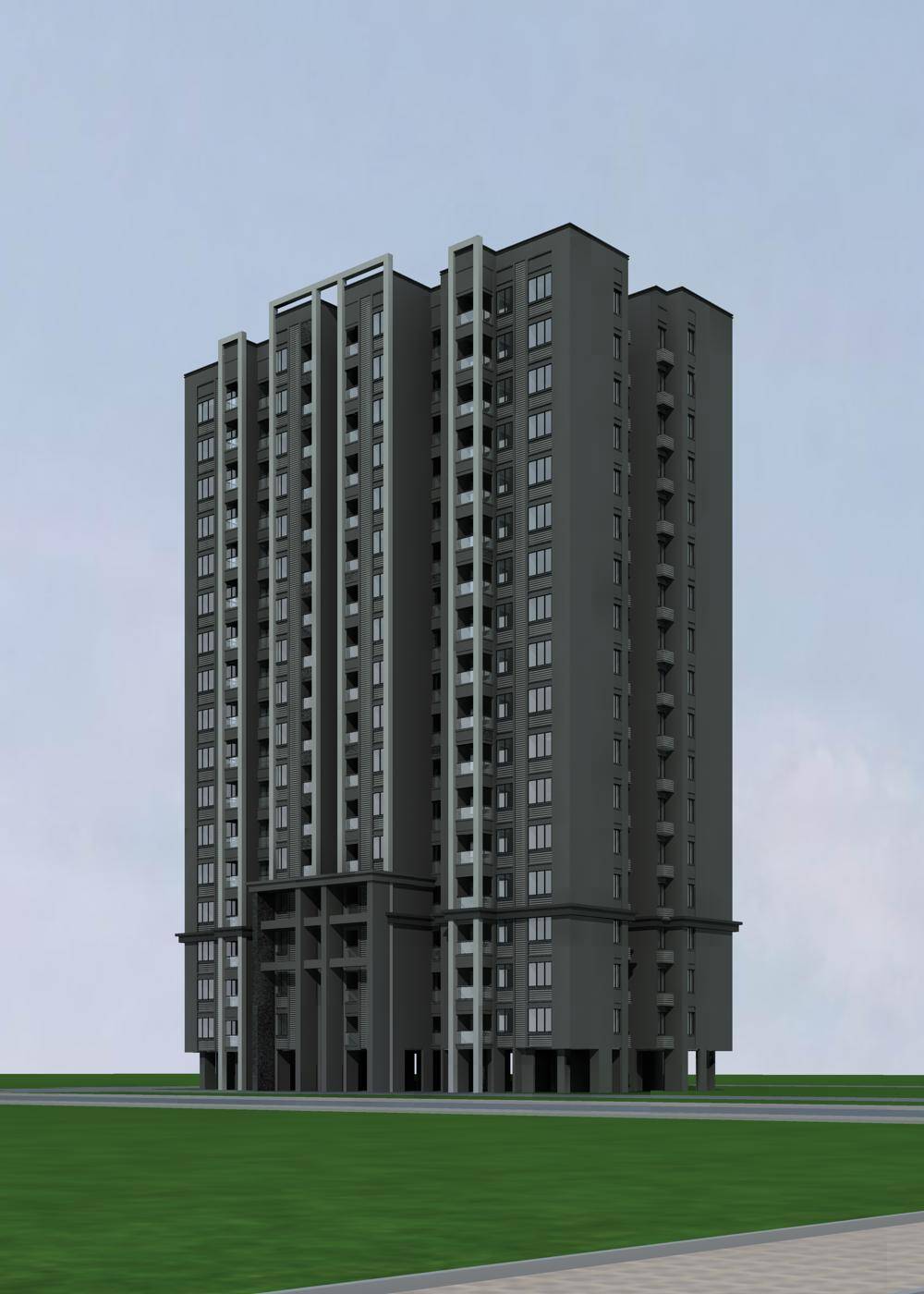 现代高层住宅楼