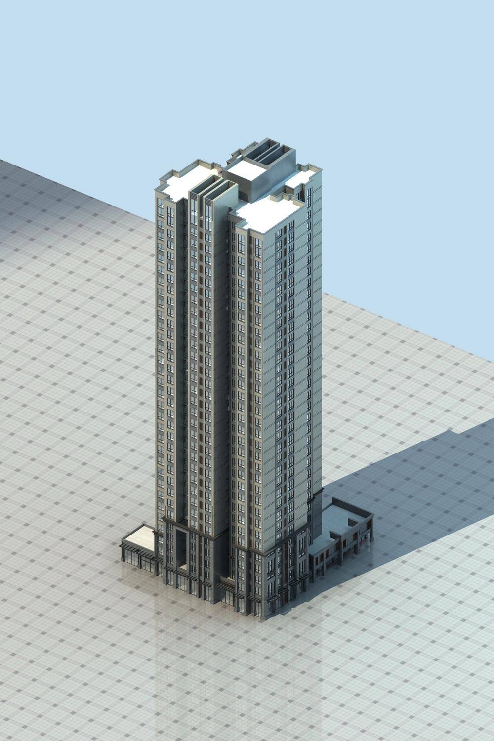 现代高层商业住宅楼