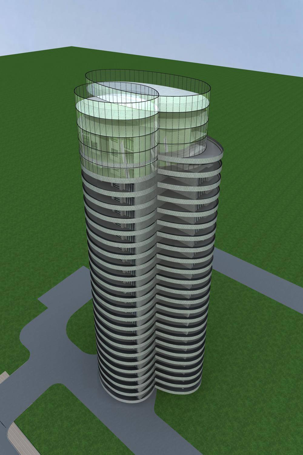 现代高层住宅楼
