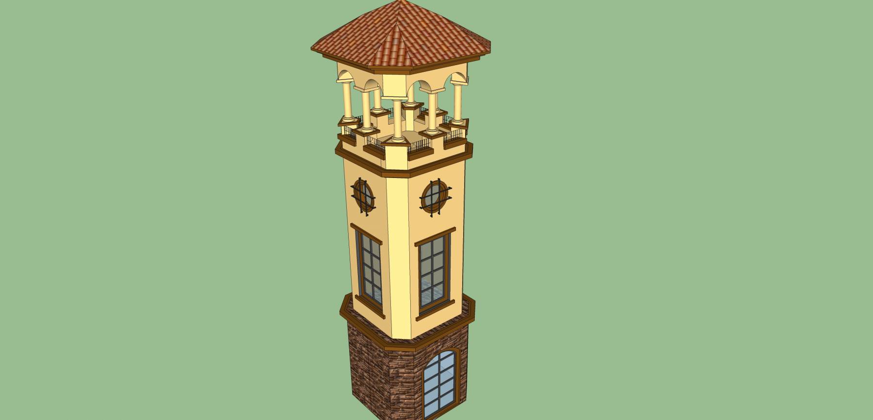 宋代建筑-古建细节古建筑塔楼庭院设计SU-sketchup模型-筑龙渲染表现论坛