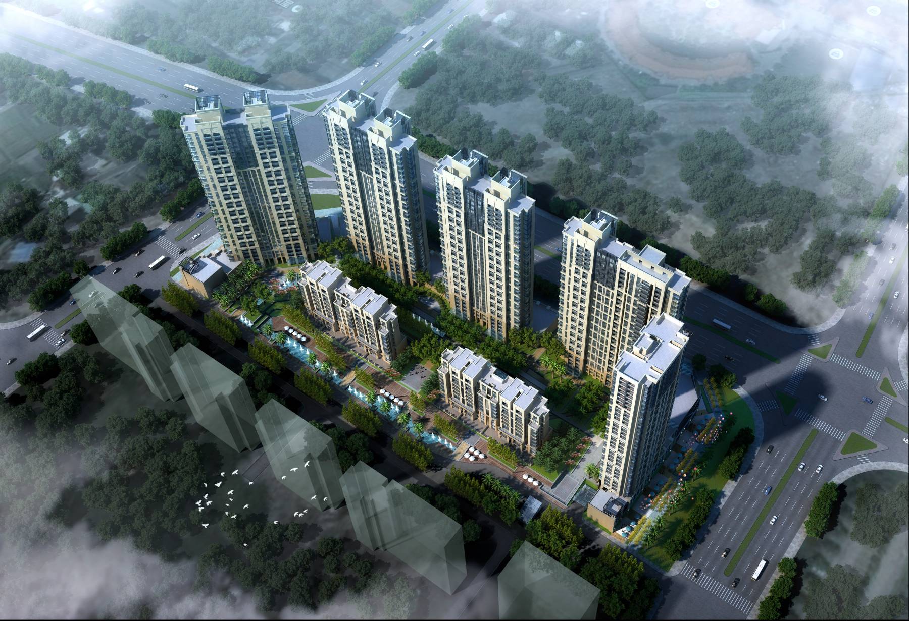 简欧风格商业住宅小区
