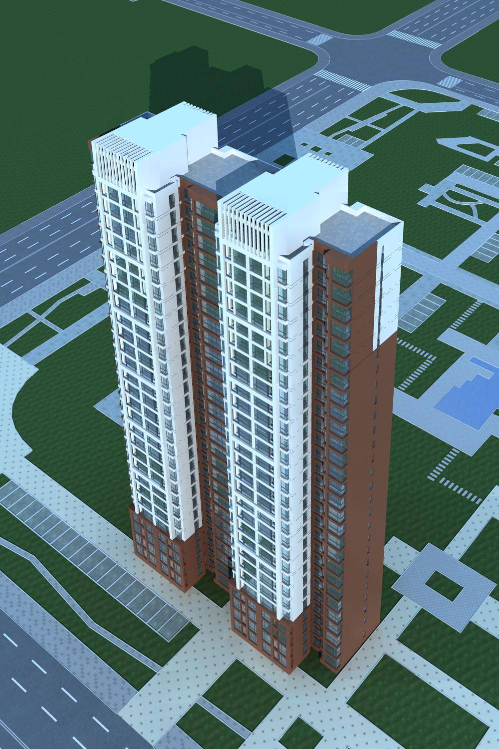 现代高层住宅楼