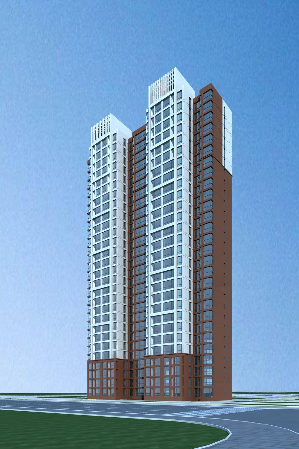 现代高层住宅楼