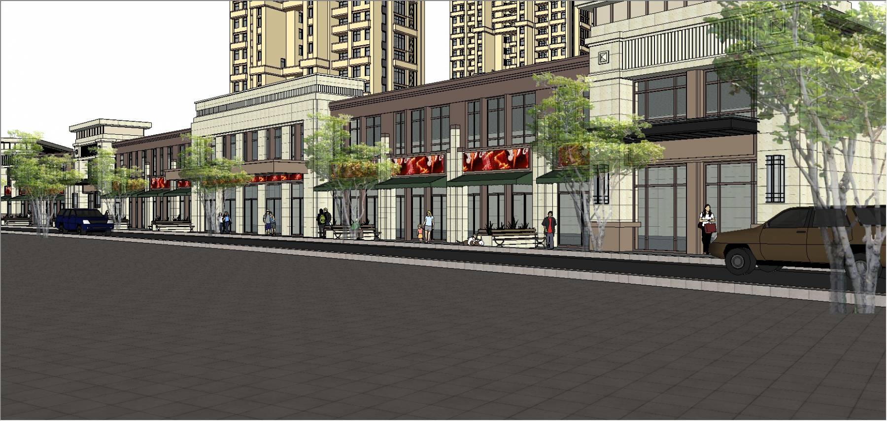 商业表现&nbsp;附带高层建筑合图商业