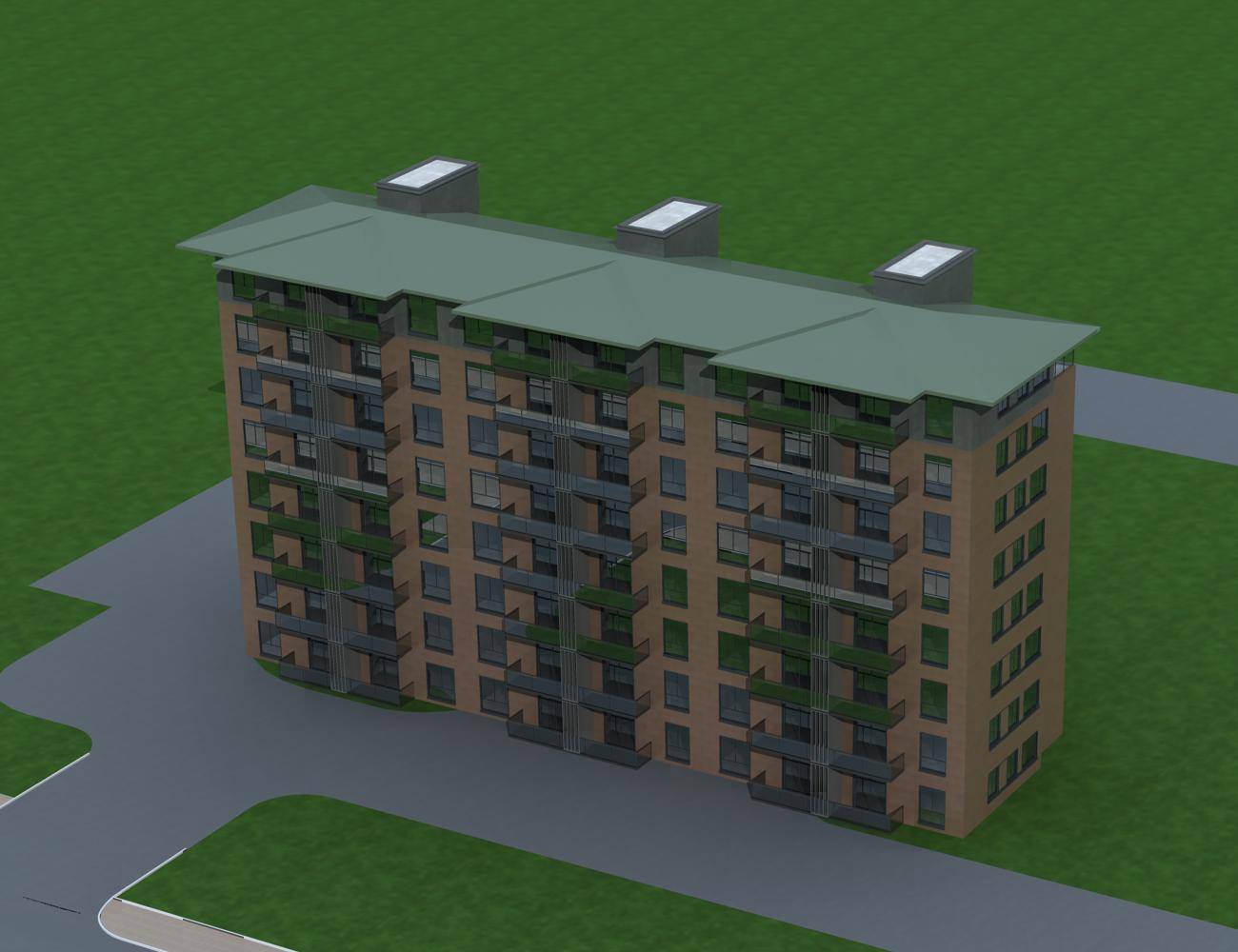 现代小高层住宅楼