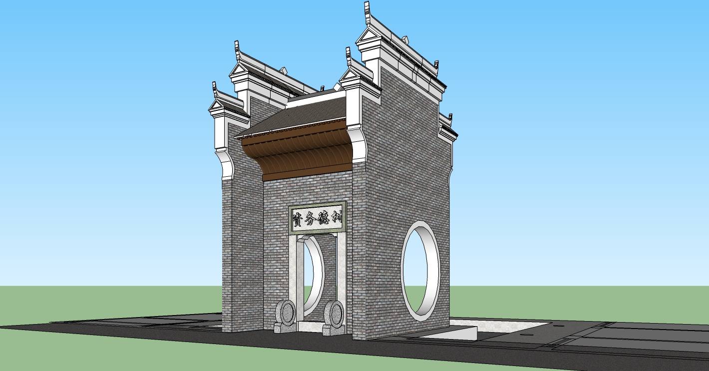 建筑构件-中式大门