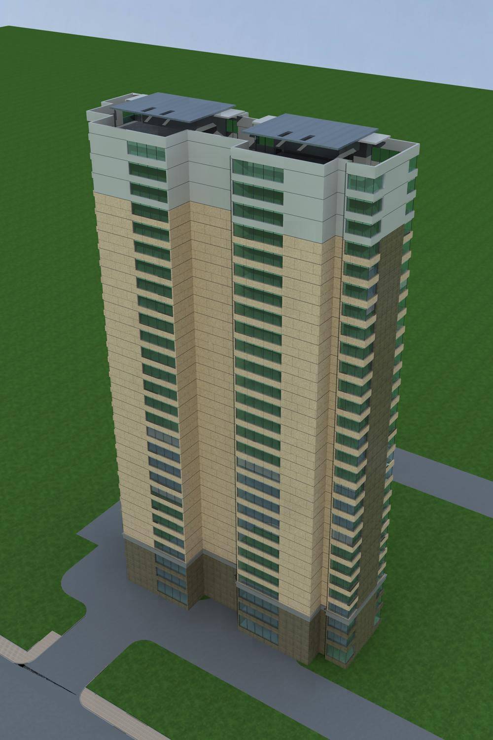 现代高层住宅楼