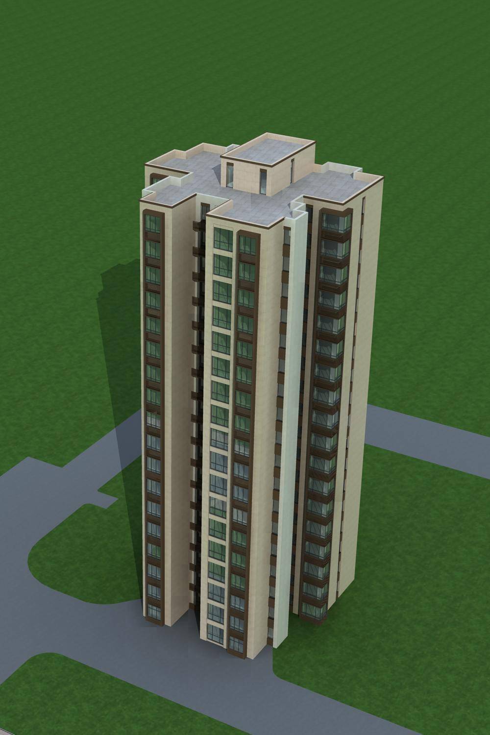 现代高层住宅楼