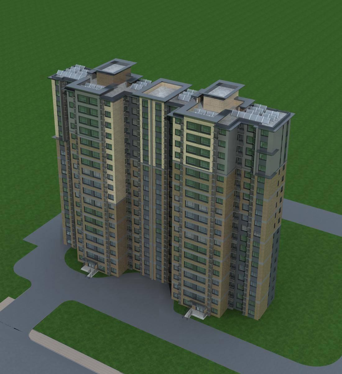 现代高层住宅楼