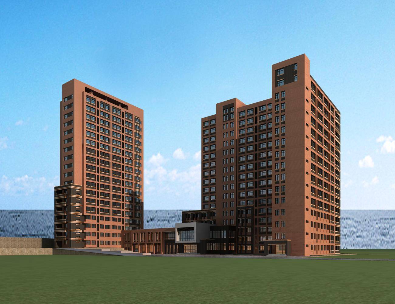 现代高层住宅公寓方案二