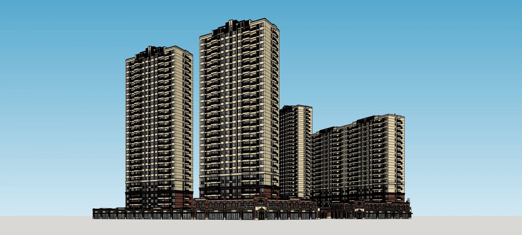 新中式海派风格商业住宅小区