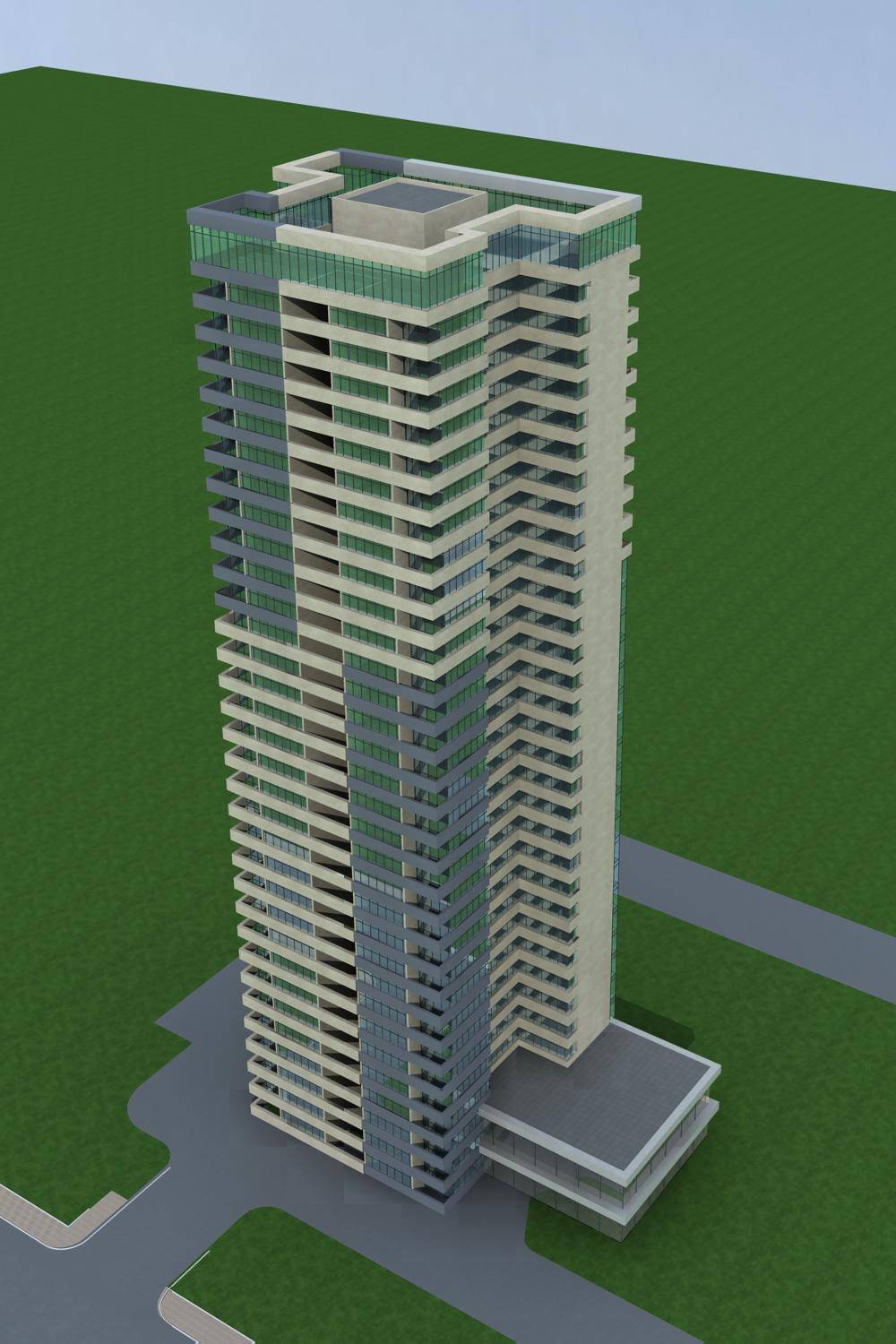现代高层住宅楼