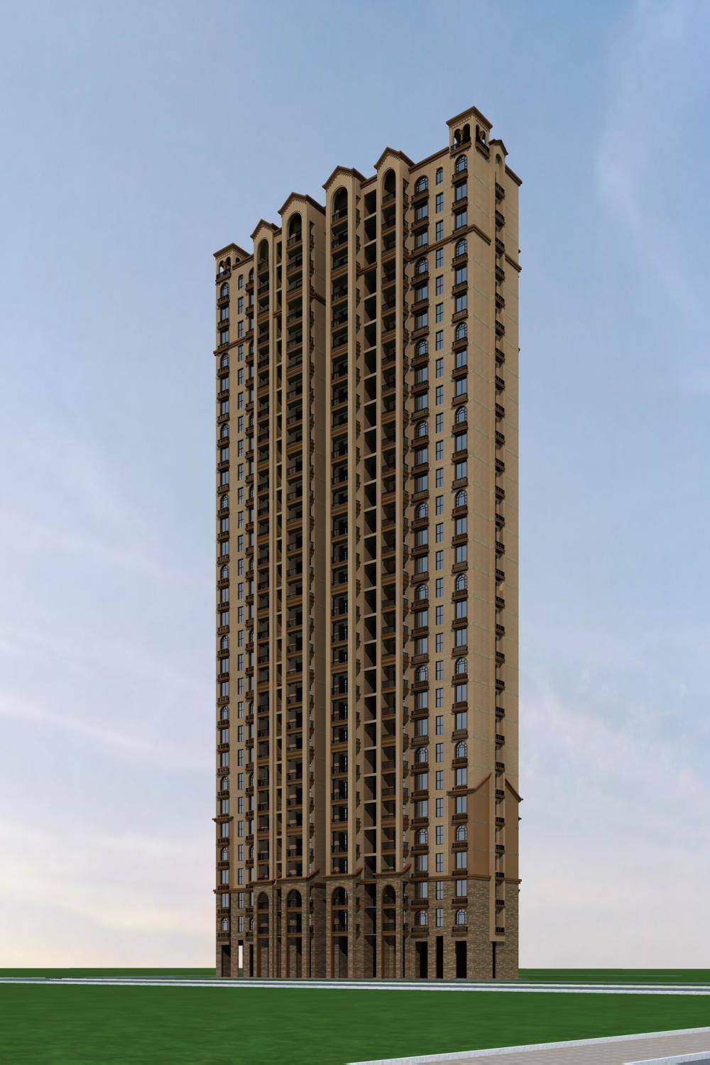 西班牙风格高层住宅楼