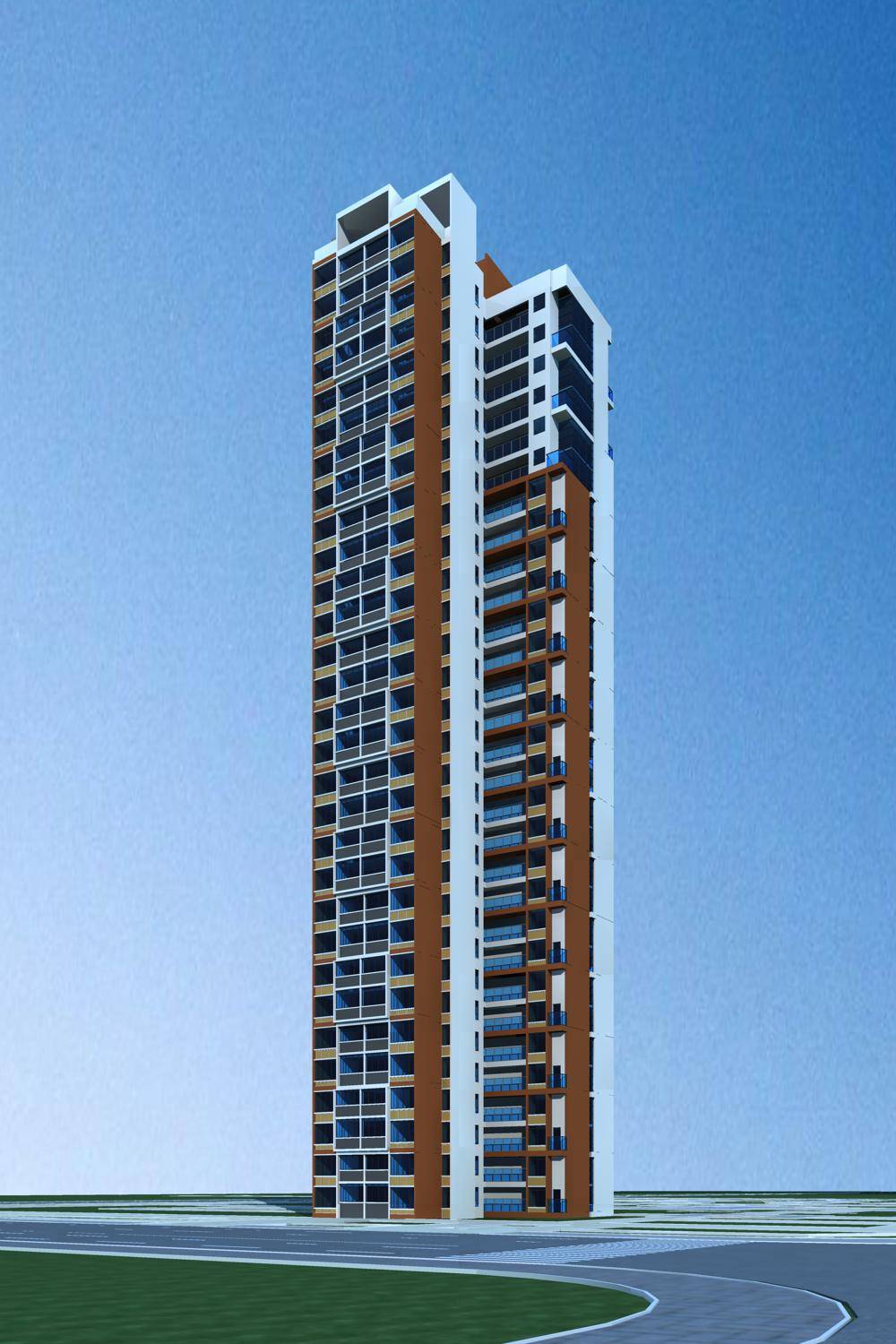 现代高层住宅楼
