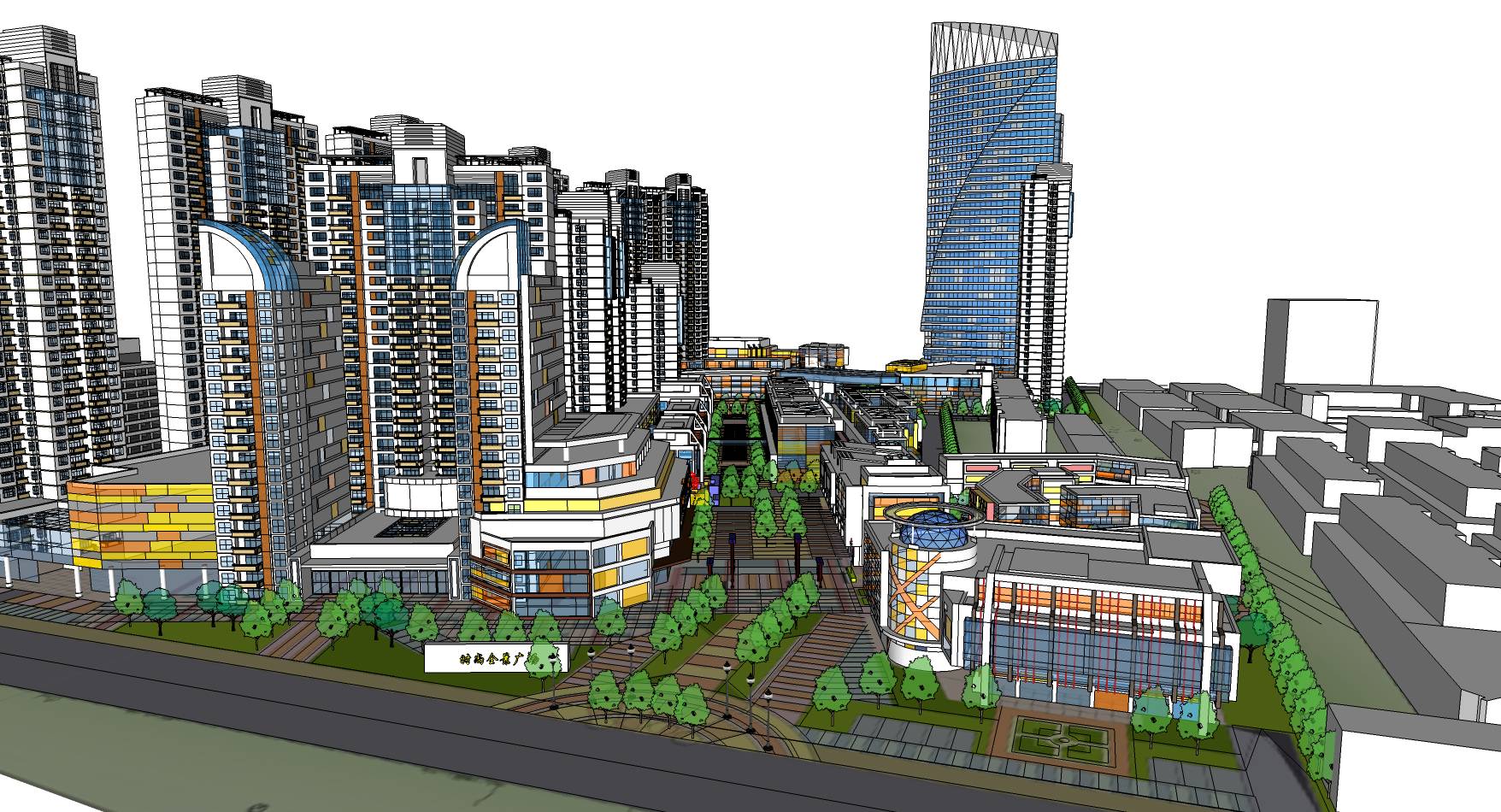 大型完整城市中心综合体商业中心设计
