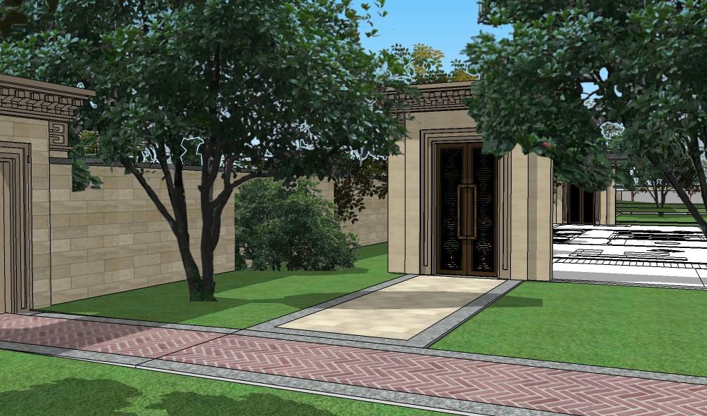泰禾现代中式风格售楼中心建筑模型