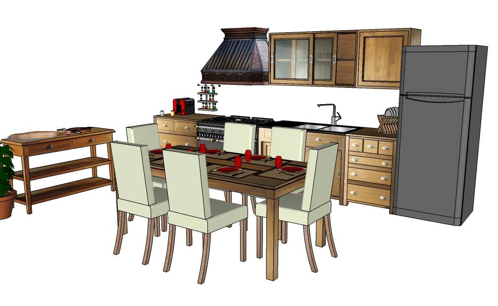 室内家具厨房SU模型1