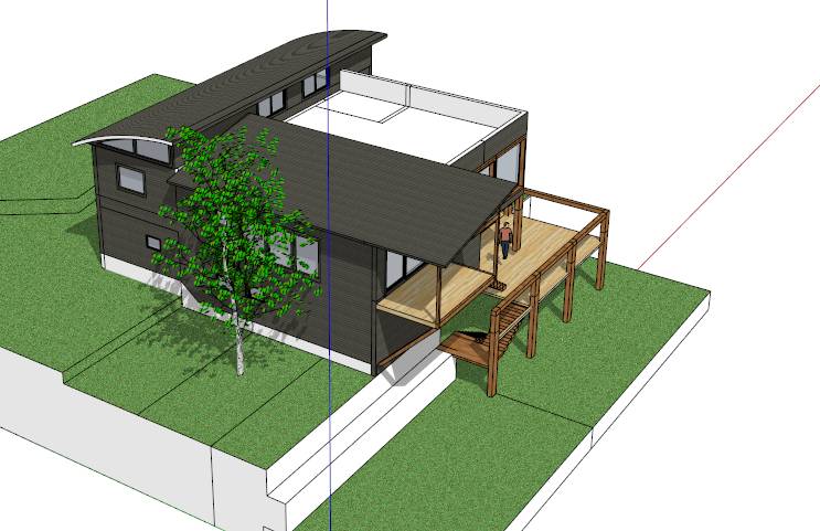 木质小别墅部分挑空SketchUp模型