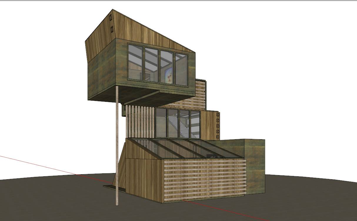 集装箱风格创意别墅SketchUp模型