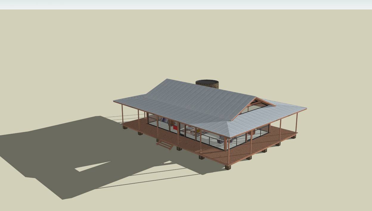 架空景观小别墅SketchUp模型