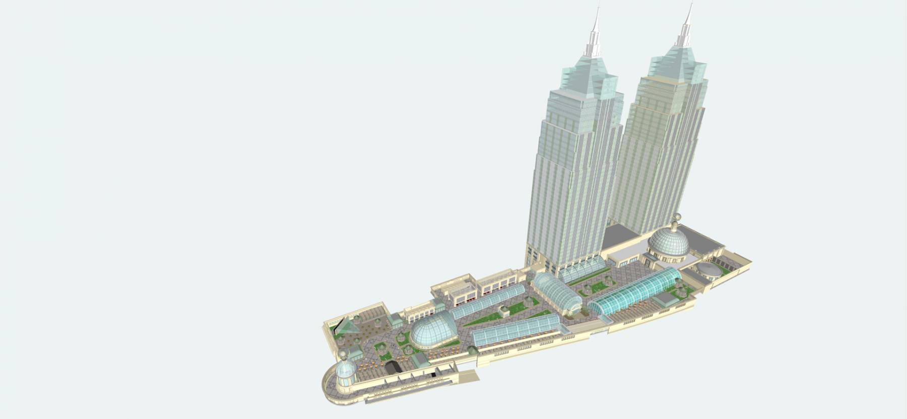 上海环球港屋顶景观及高层模型