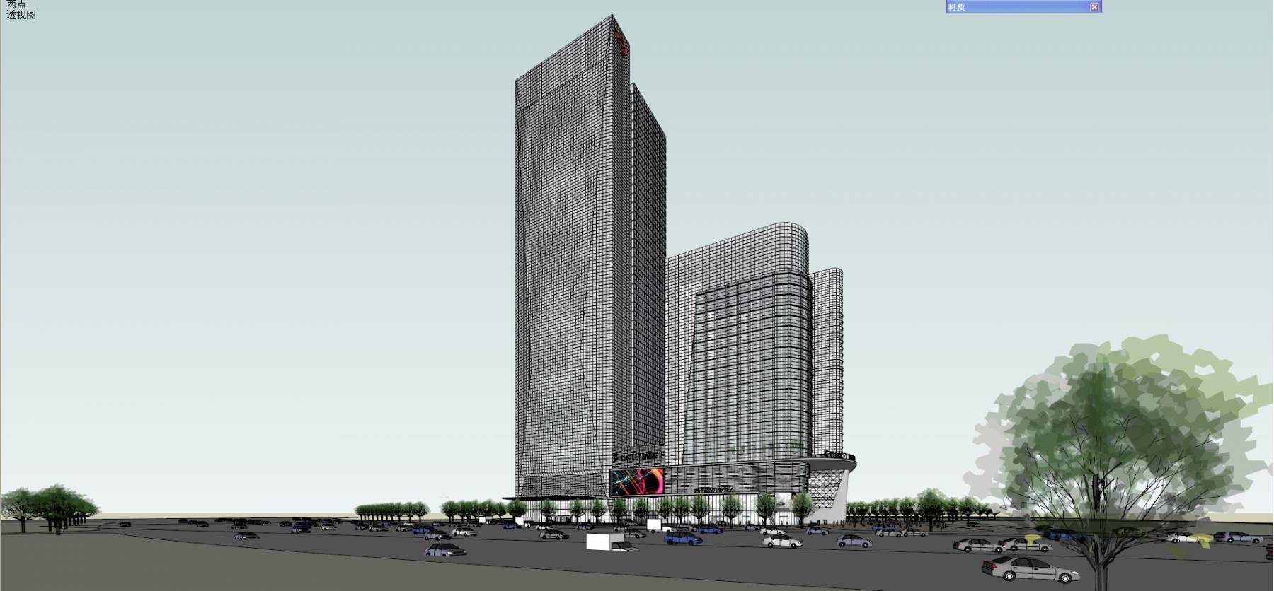 现代综合商业广场效果图下载-光辉城市