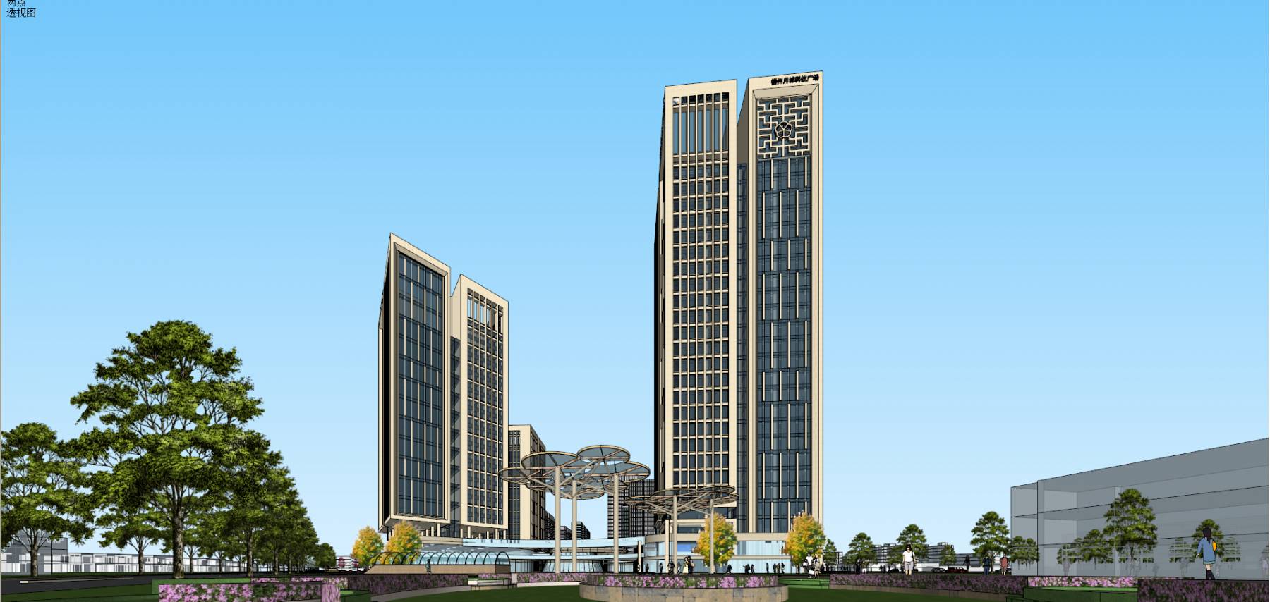 青岛协信环球金融中心-商务办公/产业办公、超高层设计案例
