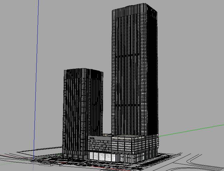 超高层办公酒店综合体精细模型