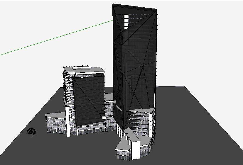 现代高层办公建筑模型