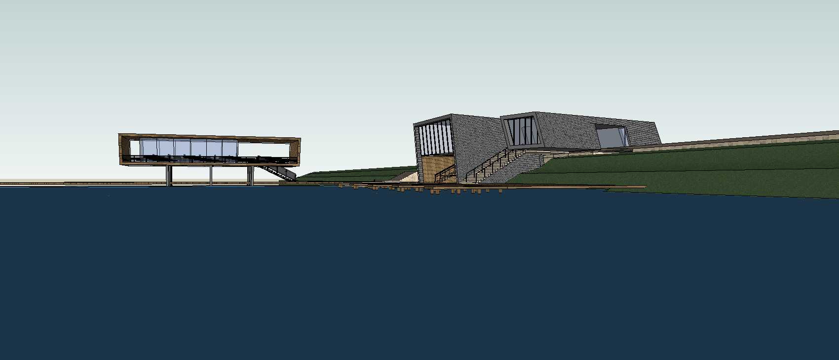码头景观建筑模型
