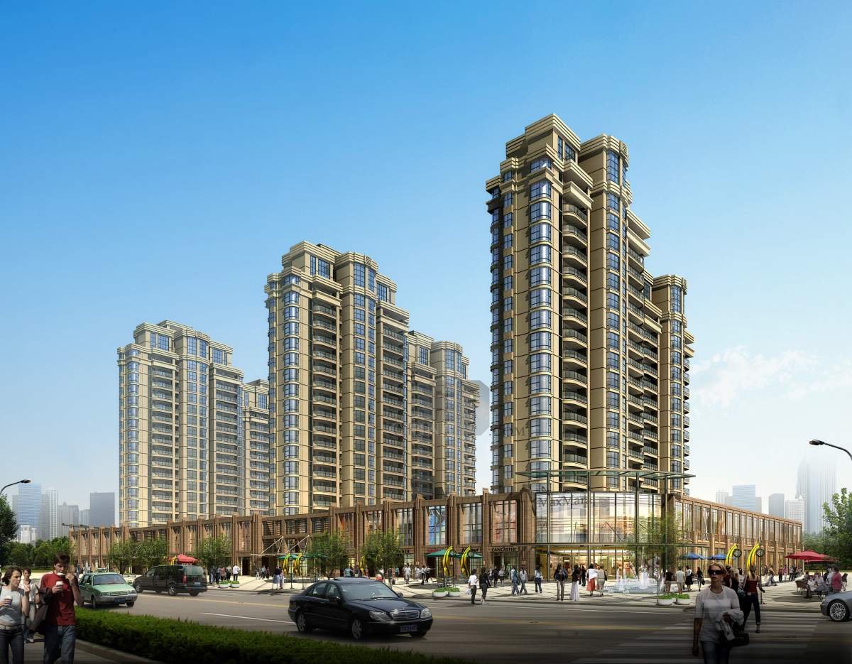 现代高层住宅 写字楼效果图下载