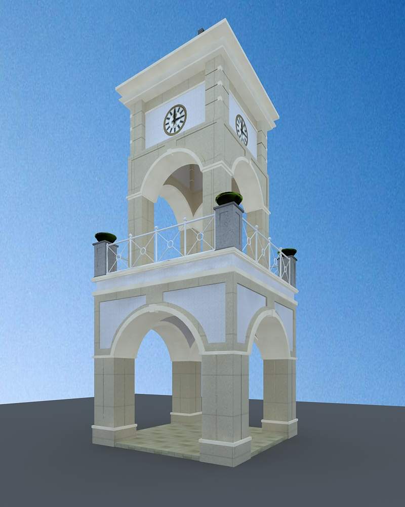 钟塔3dmax 模型下载-光辉城市