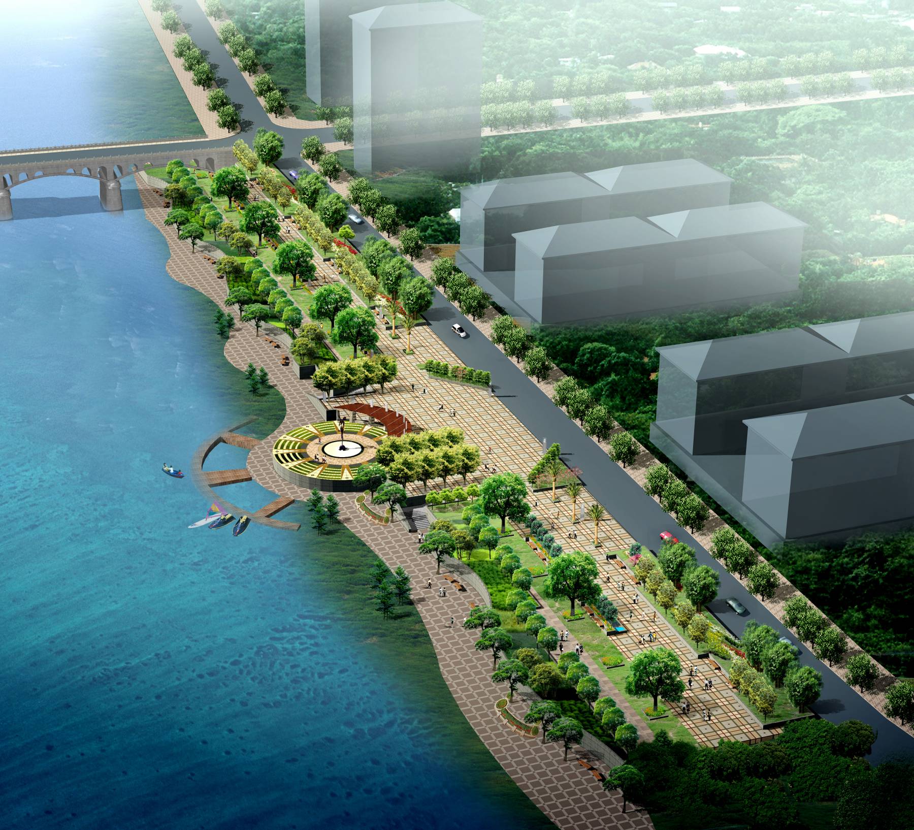 滨江---景观3dmax 模型下载-光辉城市
